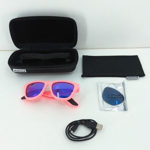 Zungle Panther Bone Conduction Bluetooth Sunglasses Pink Neon Oasis Blue Lens